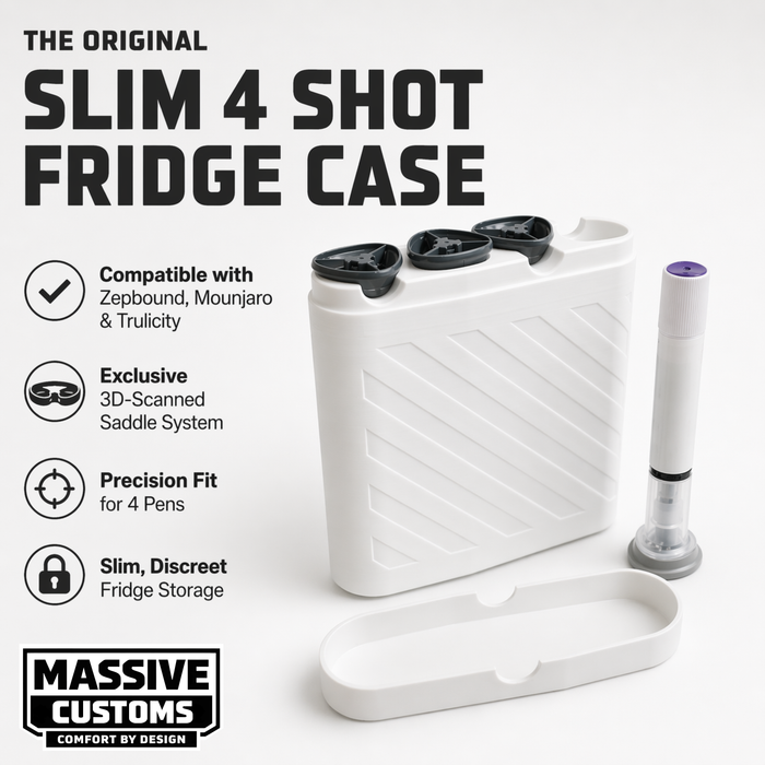 MC Slim - The Original Massive Customs 4-Shot Slim Fridge Case for Zepbound® & Mounjaro® Injection Pens
