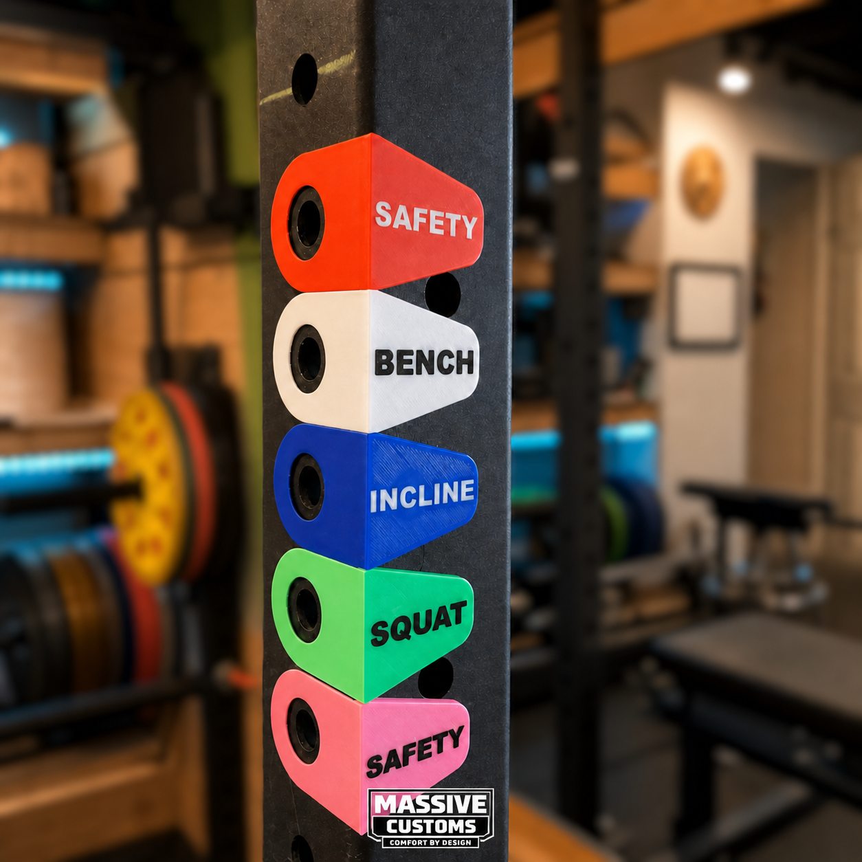 The Original Massive Customs Magnetic Rack Position Markers for 2-Inch Uprights