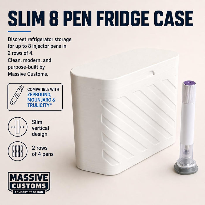 MC Slim 8 - The Original Massive Customs 8-Pen Slim Fridge Case for Zepbound® & Mounjaro® Injection Pens