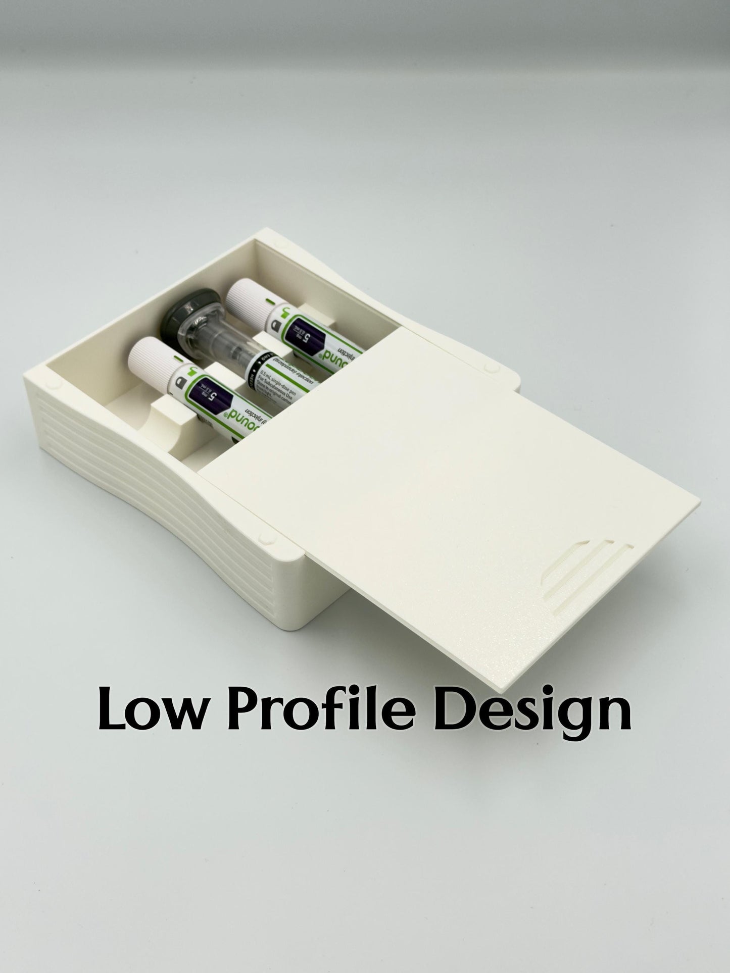 Stackable Low-Profile Storage Case for Zepbound® & Mounjaro® Injection Pens (4-Pen)