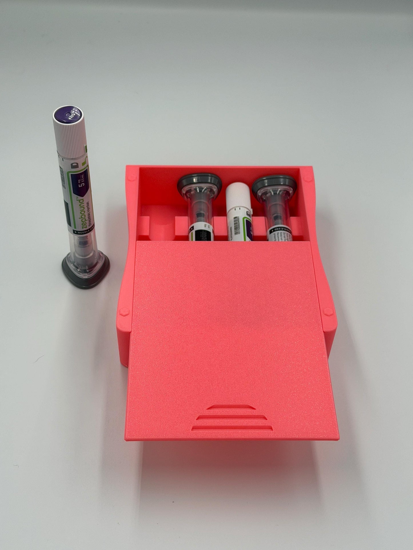 Stackable Low-Profile Storage Case for Zepbound® & Mounjaro® Injection Pens (4-Pen)