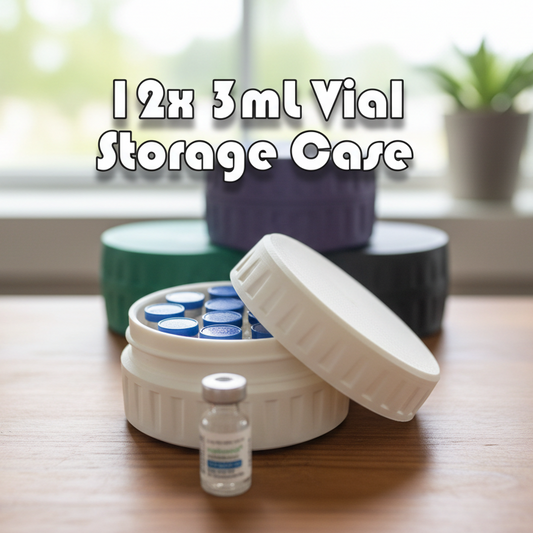 12-Vial Storage Case for Standard 3mL Medication Vials