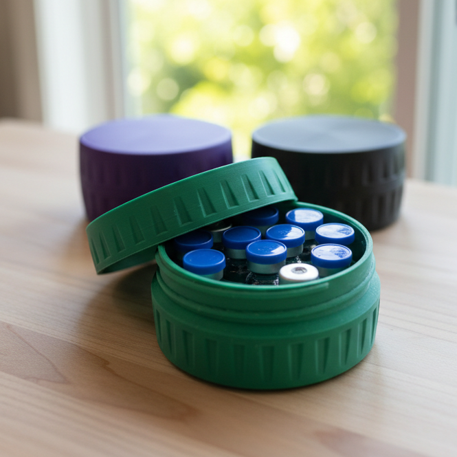 12-Vial Storage Case for Standard 3mL Medication Vials