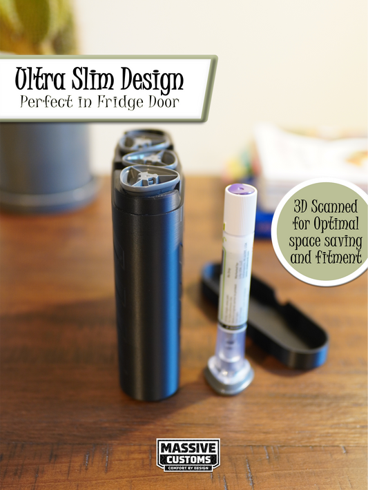Slim Fridge Storage Case for Zepbound® & Mounjaro® Injection Pens (4-Pen Capacity)