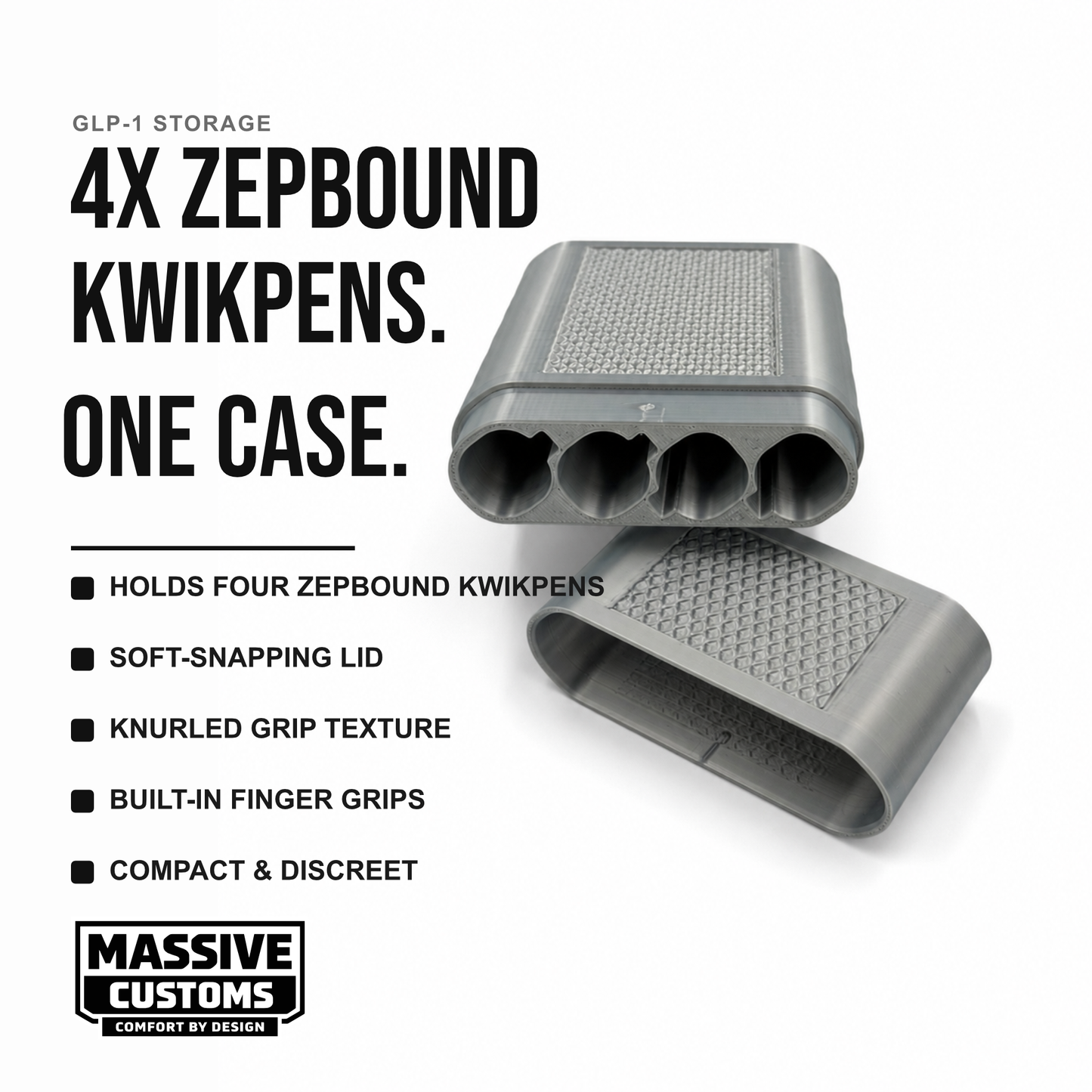 MC Zepsquad - The Original Massive Customs Storage Case for Four Zepbound® KwikPens