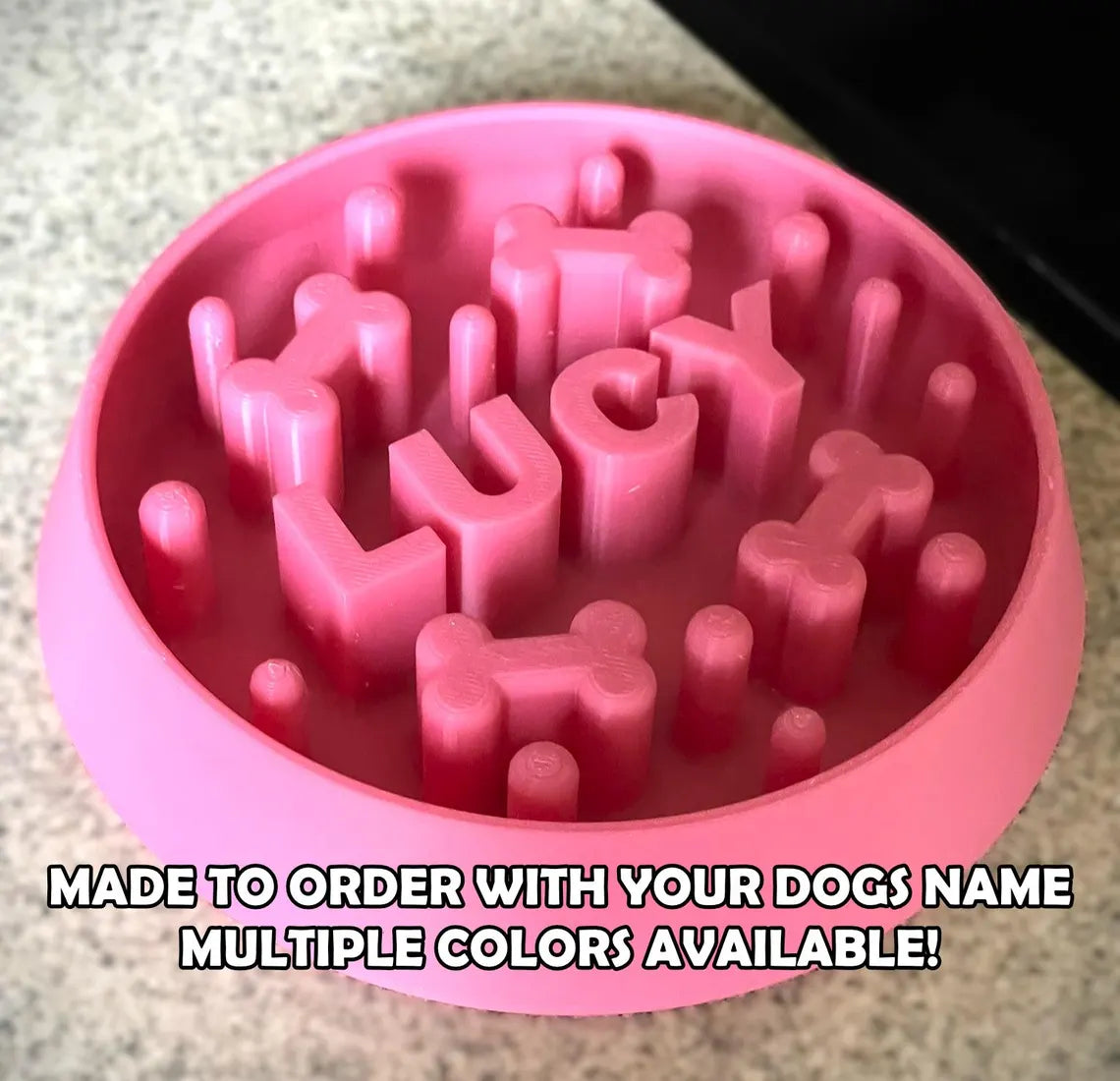 The Original Massive Customs Personalized Slow Feeder Dog & Cat Bowl