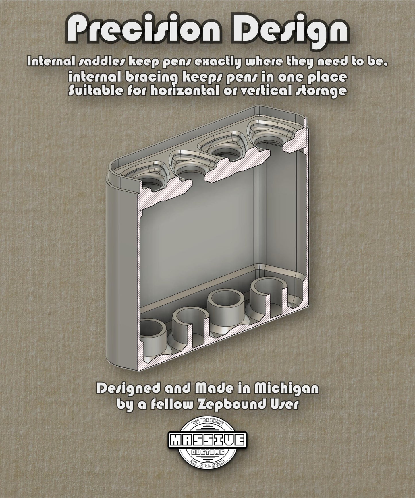 Massive Customs B-Stock Injection Pen Storage Cases - Cosmetic Seconds, Fully Functional