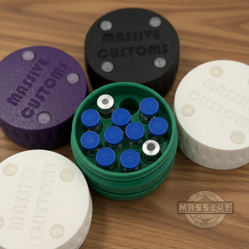 12-Vial Storage Case for Standard 3mL Medication Vials