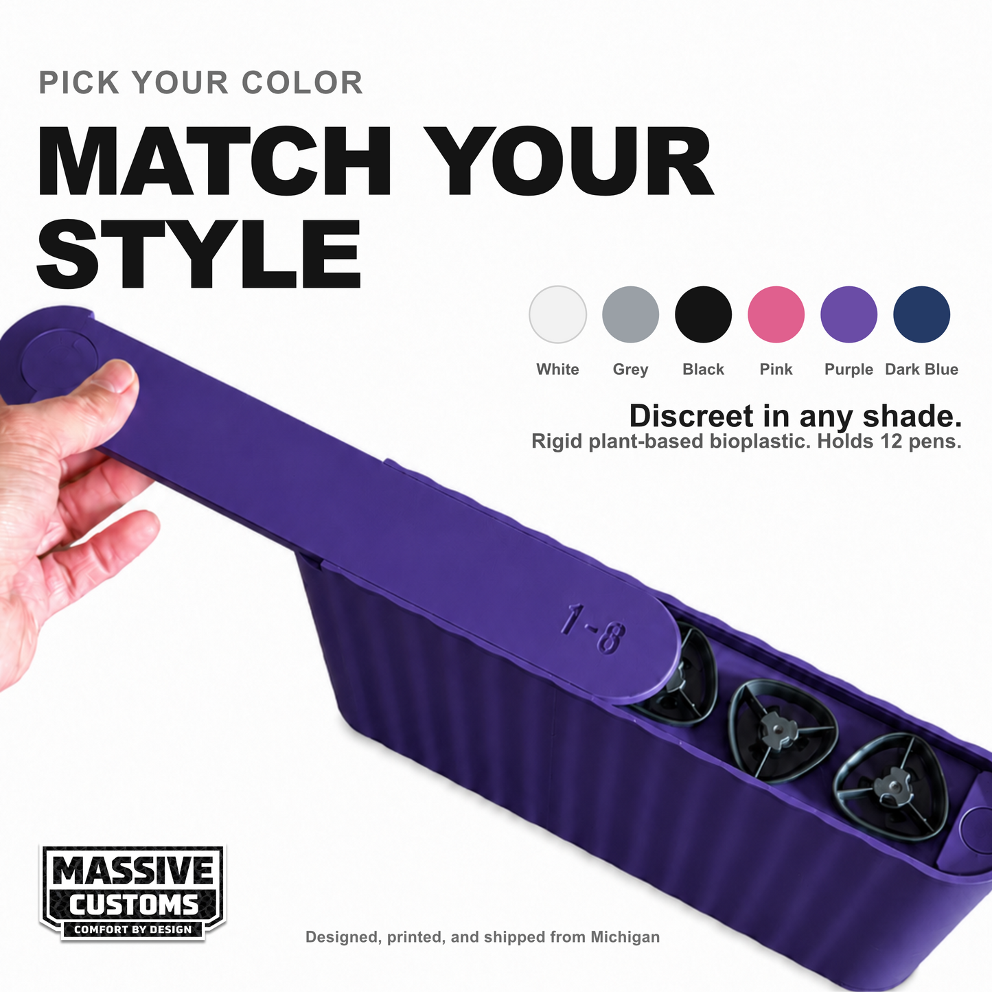 MC Dozen Slim - The Original Massive Customs 12-Pen Slim Fridge Case for Zepbound® & Mounjaro® Injection Pens