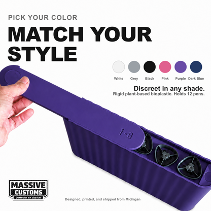 MC Dozen Slim - The Original Massive Customs 12-Pen Slim Fridge Case for Zepbound® & Mounjaro® Injection Pens