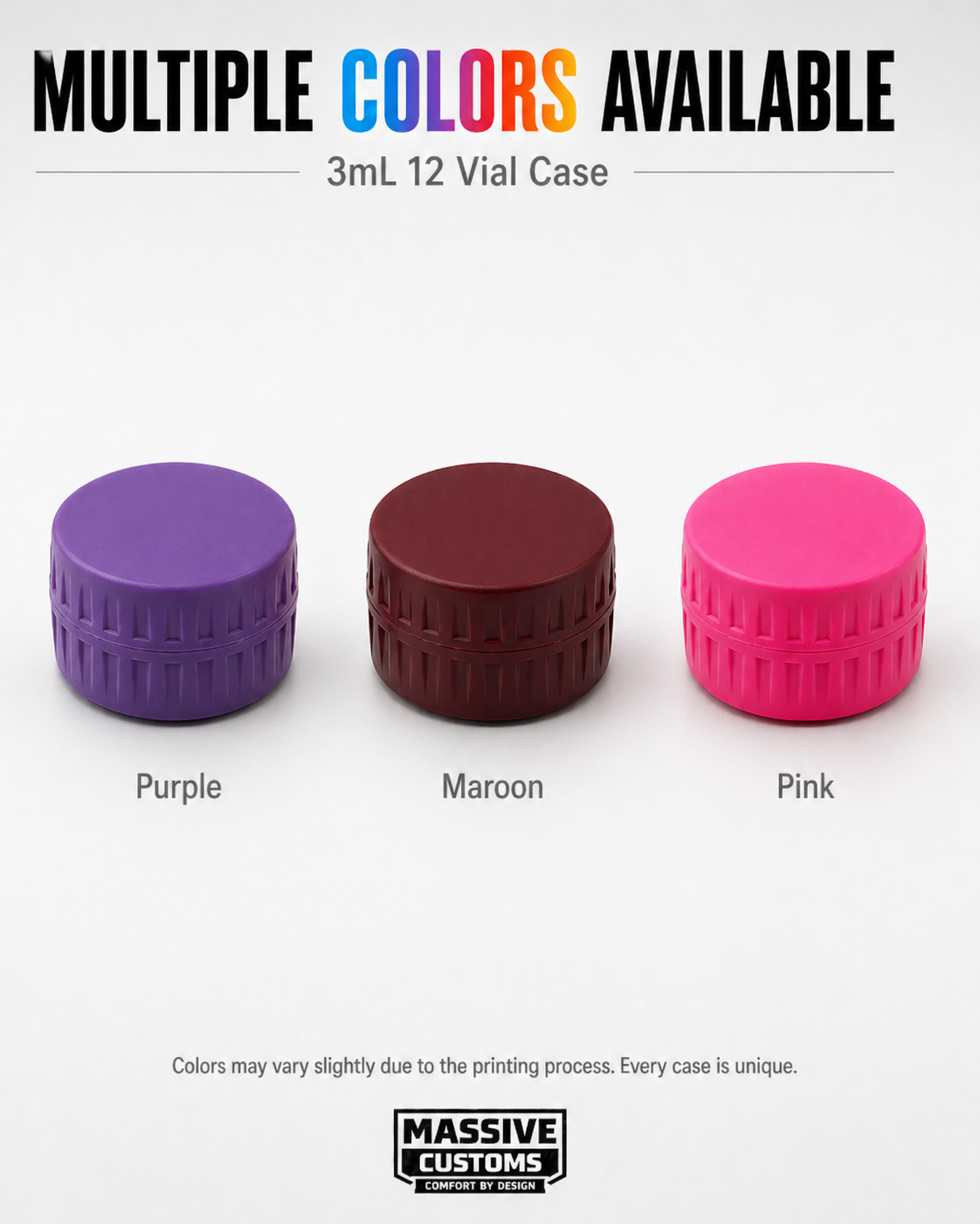 MC Vault 12 - The Original Massive Customs 12-Vial Storage Case for Standard 3mL Medication Vials