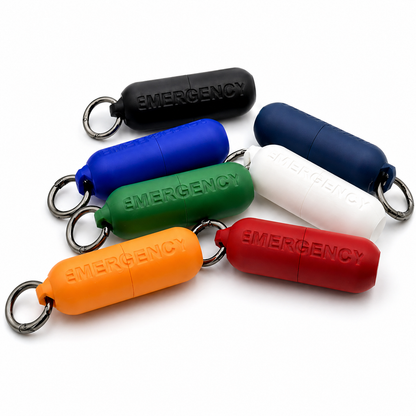 The Original Massive Customs Emergency Pill Case Keychain - Compact Threaded Med Holder with Carabiner