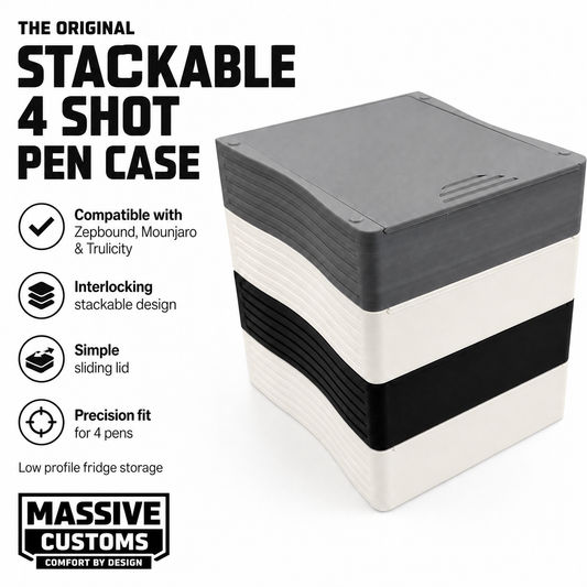 MC Stack 4 - The Original Massive Customs Stackable 4-Pen Fridge Case for Zepbound® & Mounjaro®