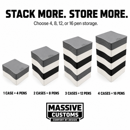 MC Stack 4 - The Original Massive Customs Stackable 4-Pen Fridge Case for Zepbound® & Mounjaro®