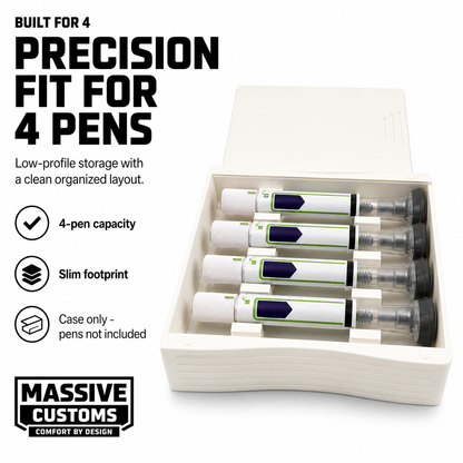 MC Stack 4 - The Original Massive Customs Stackable 4-Pen Fridge Case for Zepbound® & Mounjaro®