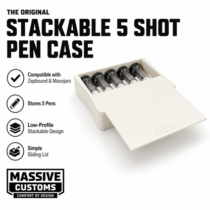 MC Stack 5 - The Original Massive Customs Stackable 5-Pen Fridge Case for Zepbound® & Mounjaro®