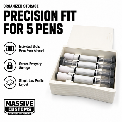 MC Stack 5 - The Original Massive Customs Stackable 5-Pen Fridge Case for Zepbound® & Mounjaro®