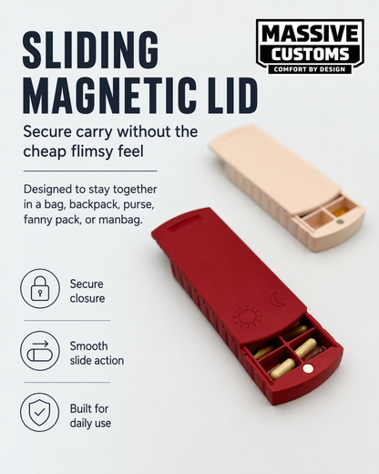 The Original Massive Customs Personalized Weekly Pill Organizer - Magnetic AM & PM Pill Case