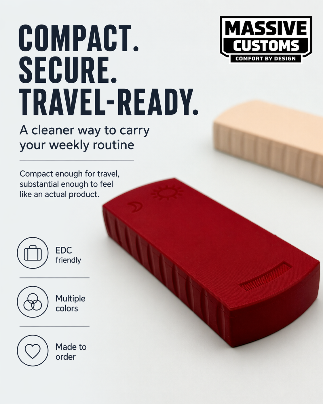 The Original Massive Customs Personalized Weekly Pill Organizer - Magnetic AM & PM Pill Case
