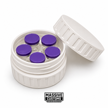 MC Vault 5 - The Original Massive Customs 5-Vial Storage Case for Standard 5mL Medication Vials