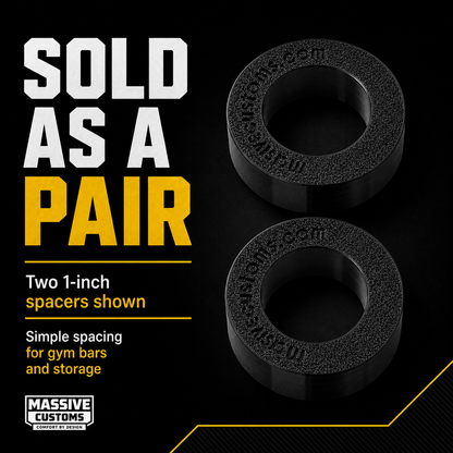 The Original Massive Customs Olympic Barbell Plate Spacers - 1" Sleeve Spacers for Barbells and Storage Horns