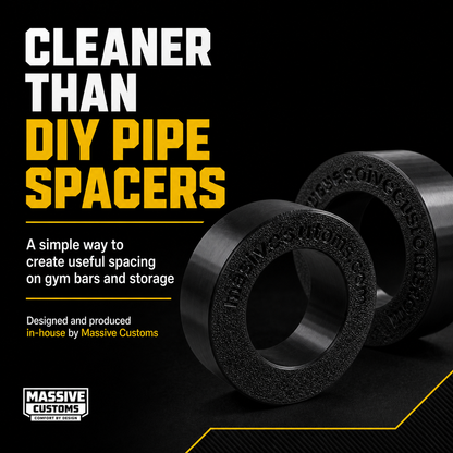 The Original Massive Customs Olympic Barbell Plate Spacers - 1" Sleeve Spacers for Barbells and Storage Horns