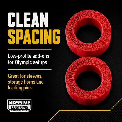 The Original Massive Customs Olympic Barbell Plate Spacers - 1" Sleeve Spacers for Barbells and Storage Horns