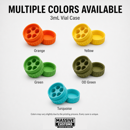 MC Vault 5 - The Original Massive Customs 5-Vial Storage Case for Standard 5mL Medication Vials