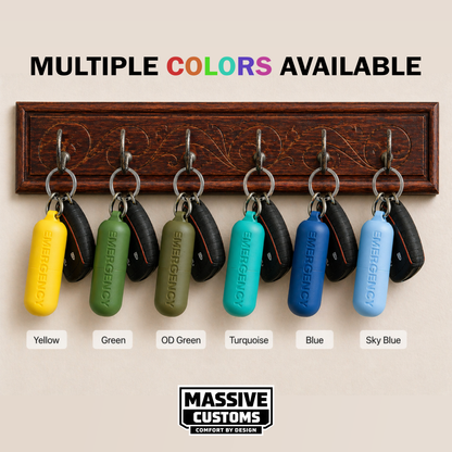 The Original Massive Customs Emergency Pill Case Keychain - Compact Threaded Med Holder with Carabiner