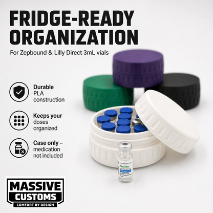 MC Vault 12 - The Original Massive Customs 12-Vial Storage Case for Standard 3mL Medication Vials