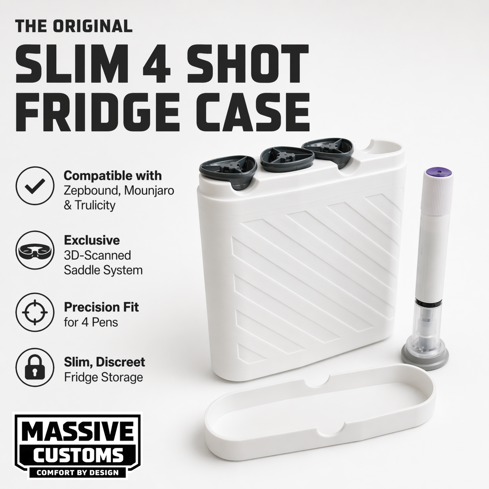 MC Slim - The Original Massive Customs 4-Shot Slim Fridge Case for Zepbound® & Mounjaro® Injection Pens