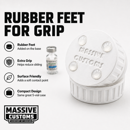 MC Vault 5 travel-capable vial case with threaded lid