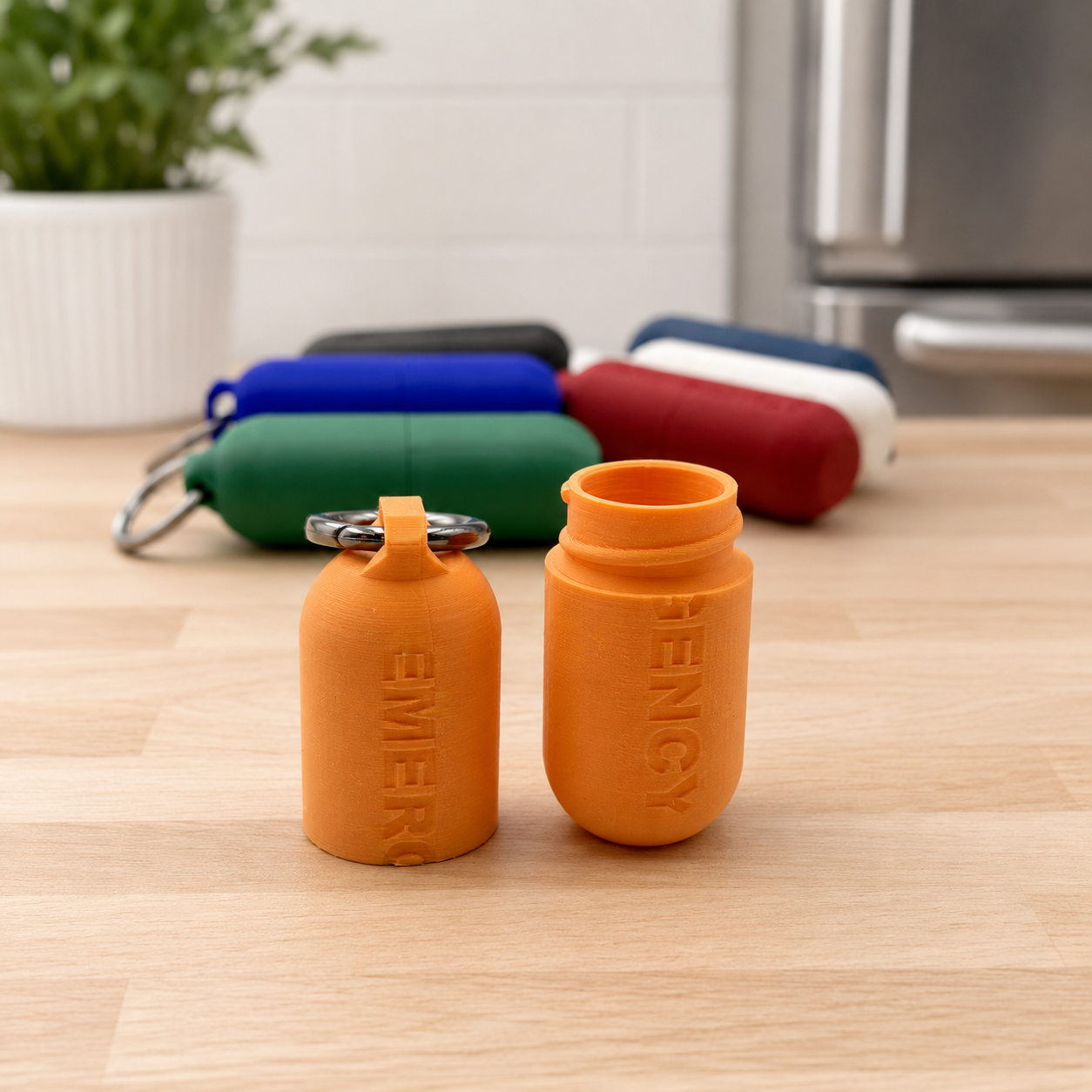 The Original Massive Customs Emergency Pill Case Keychain - Compact Threaded Med Holder with Carabiner