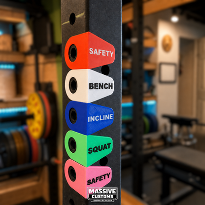 The Original Massive Customs Magnetic Rack Position Markers for 2-Inch Uprights