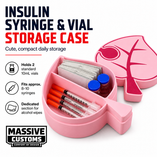 Custom Insulin Syringe, VIal, and Accessory Storage - Inspired by Animal Crossing