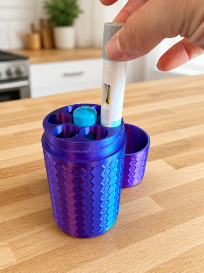 MC6 for Wegovy - The Original Massive Customs 6-Pen Fridge Jar with Cold Pack Slot for Wegovy® Injection Pens
