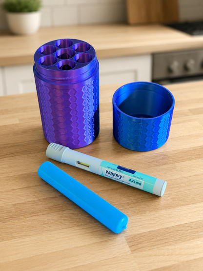 MC6 for Wegovy - The Original Massive Customs 6-Pen Fridge Jar with Cold Pack Slot for Wegovy® Injection Pens