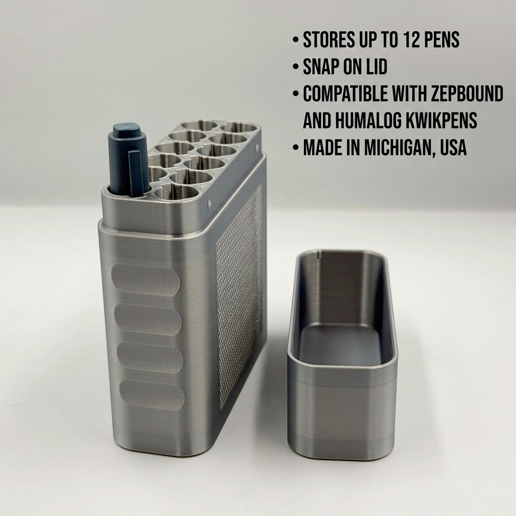 MC Kwik Dozen - The Original Massive Customs 12-Pen Storage Case for Zepbound® KwikPen & Humalog® KwikPen