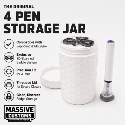 MC Cannon - The Original Massive Customs 4-Pen Storage Jar for Zepbound® & Mounjaro® Injection Pens
