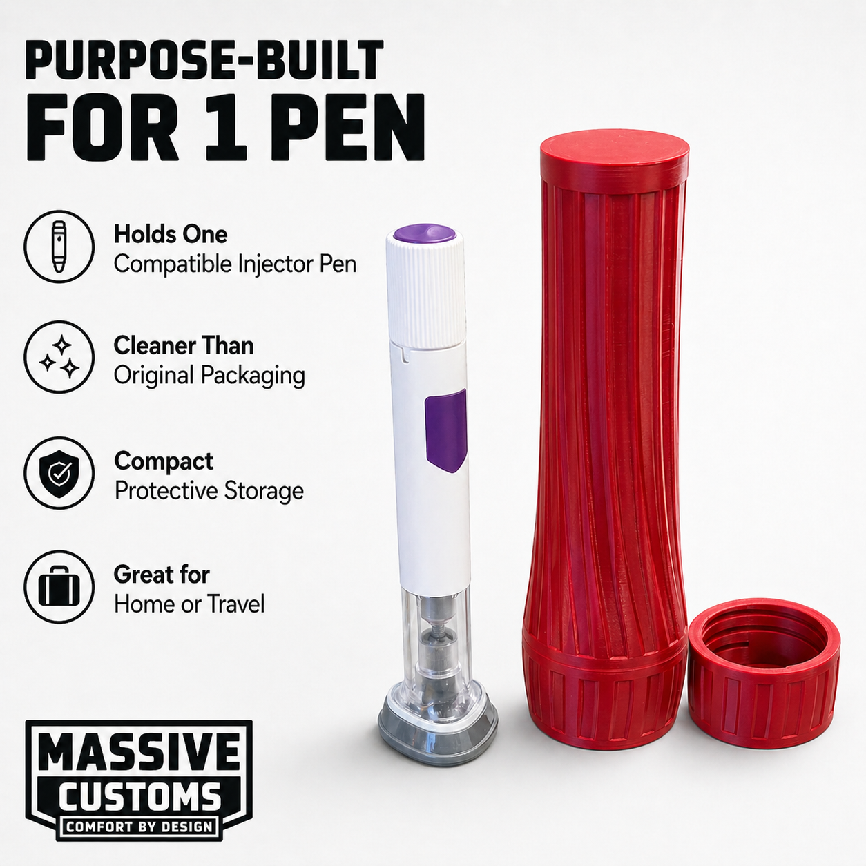 MC Solo - The Original Massive Customs Single-Pen Travel Case for Zepbound® & Mounjaro®