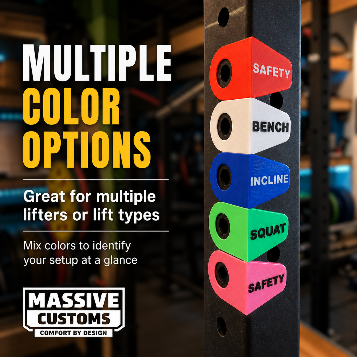 The Original Massive Customs Magnetic Rack Position Markers for 2-Inch Uprights