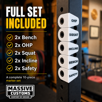 The Original Massive Customs Magnetic Rack Position Markers for 2-Inch Uprights