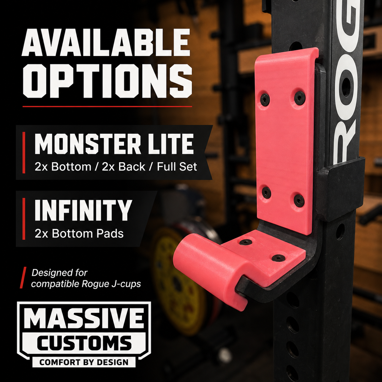 The Original Massive Customs Rogue J-Cup Upgrade Kit - Full Coverage Sandwich-Style Barbell Protection