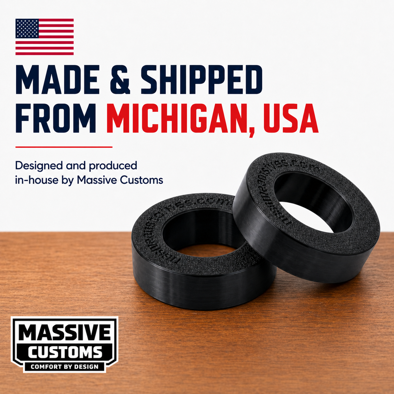 The Original Massive Customs Olympic Barbell Plate Spacers - 1" Sleeve Spacers for Barbells and Storage Horns