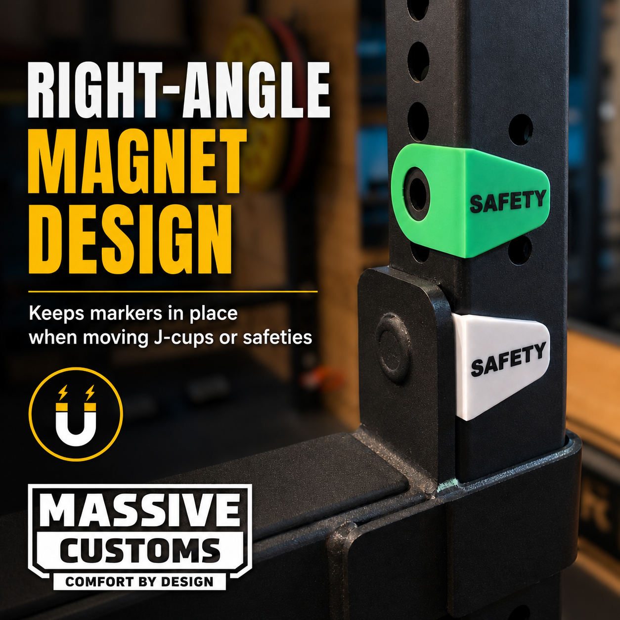 The Original Massive Customs Magnetic Rack Position Markers for 2-Inch Uprights