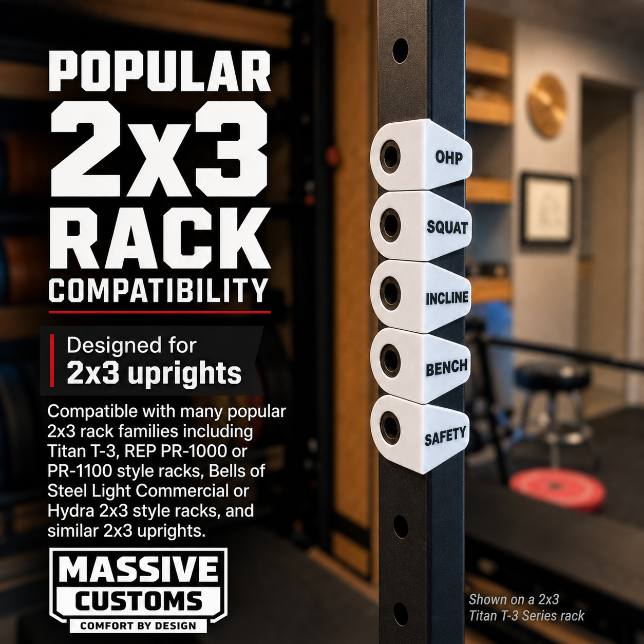 The Original Massive Customs Magnetic Rack Position Markers for 2-Inch Uprights
