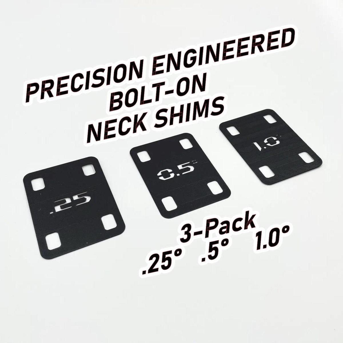 Neck Pocket Shims - 3 Pack Precision Set for Bolt-On Style Guitars
