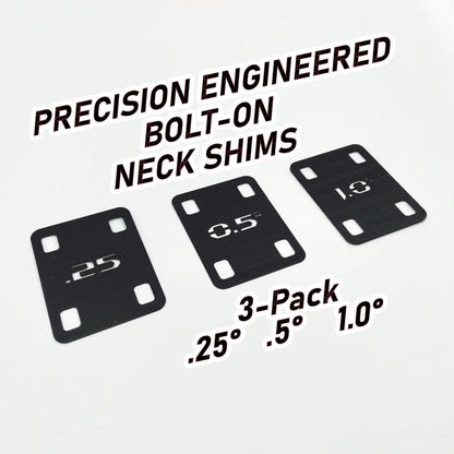 Neck Pocket Shims - 3 Pack Precision Set for Bolt-On Style Guitars