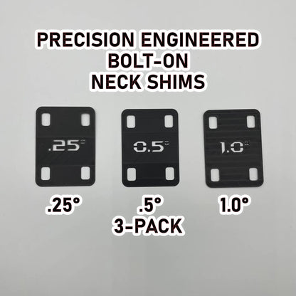 Neck Pocket Shims - 3 Pack Precision Set for Bolt-On Style Guitars