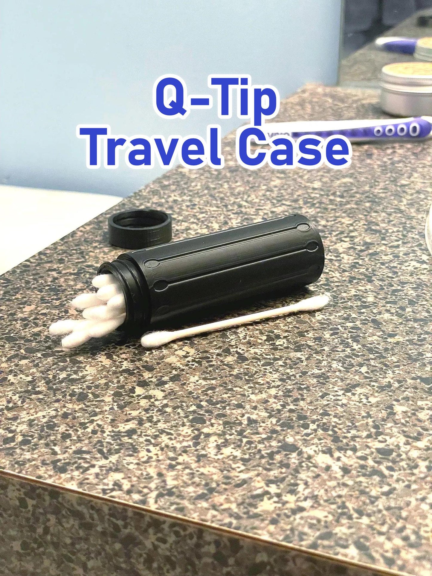 The Original Massive Customs Q-Tip Travel Holder - Portable Cotton Swab Storage Case
